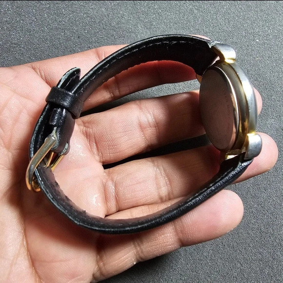 Gitano Quartz Ladies Fashion Watch Gold Tone Black Strap Working Roman Dial - Picture 7 of 9